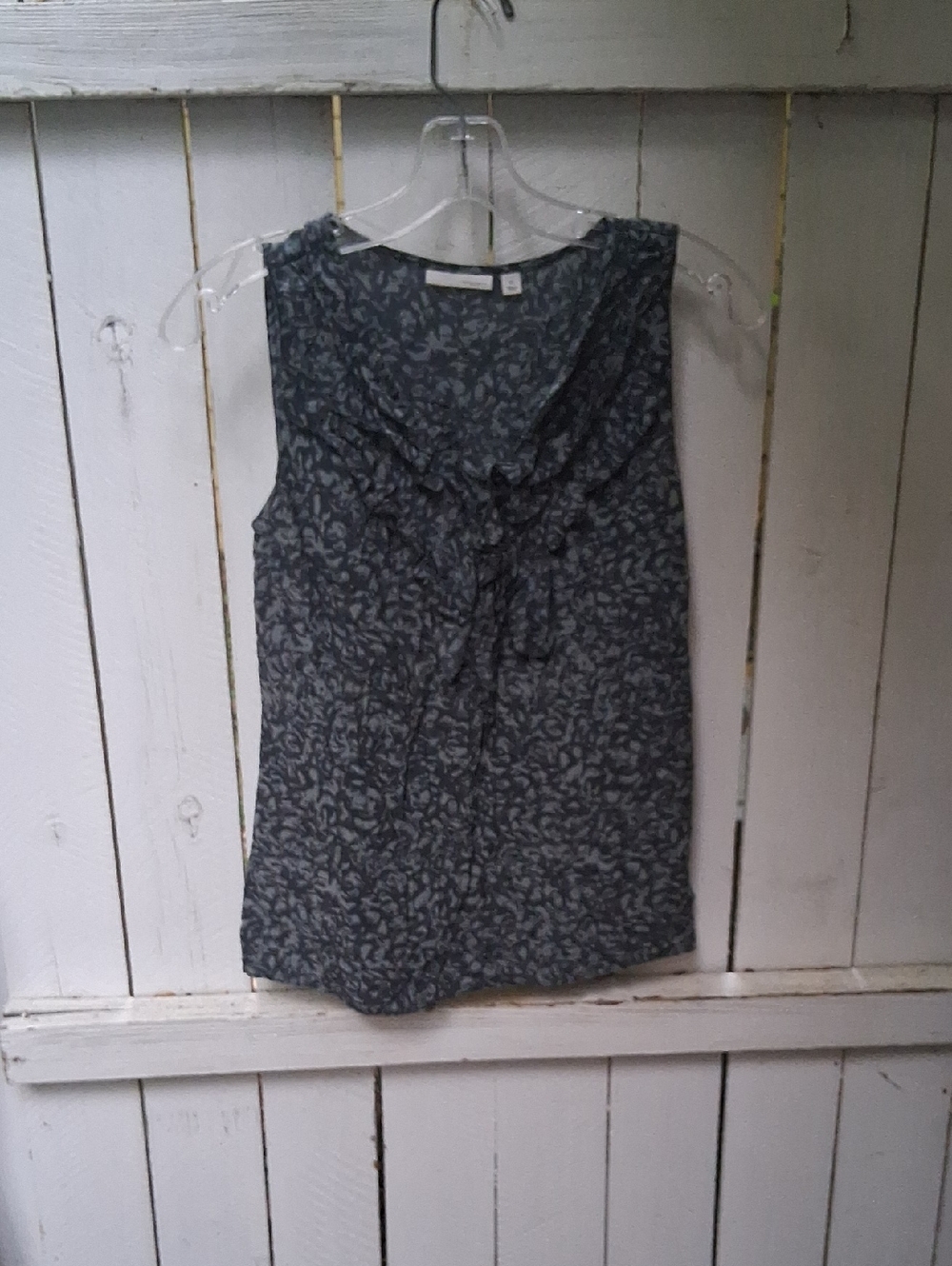 Halogen Gray/dark sage-Sage color? Floral Ruffle Front Sleeveless Camisole